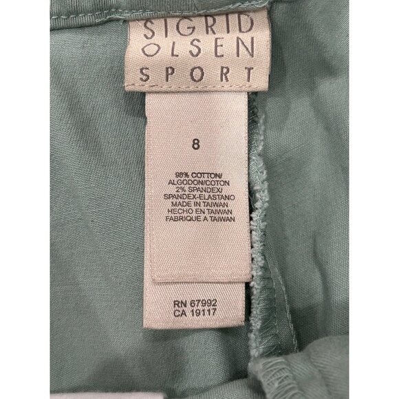 Sigrid Olsen Sport Womens Green Cotton Blend Pants Size 8 - Picture 5 of 8